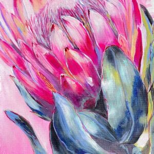 PINK PROTEA - acrylic - Marlene S Fourie