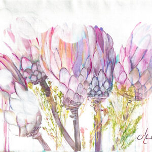 FYNBOS - mixed media, acrylic - Marlene S Fourie